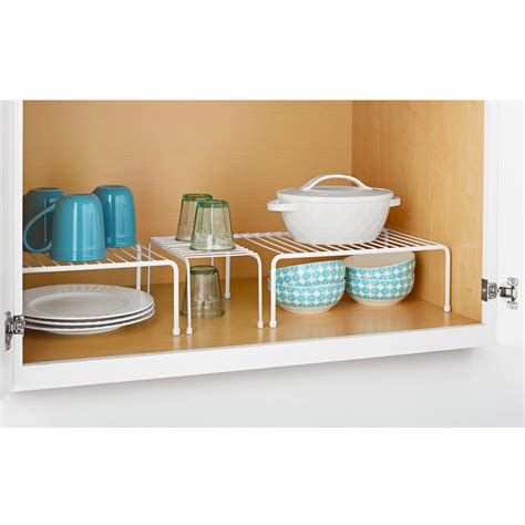 white metal pantry storage shelves